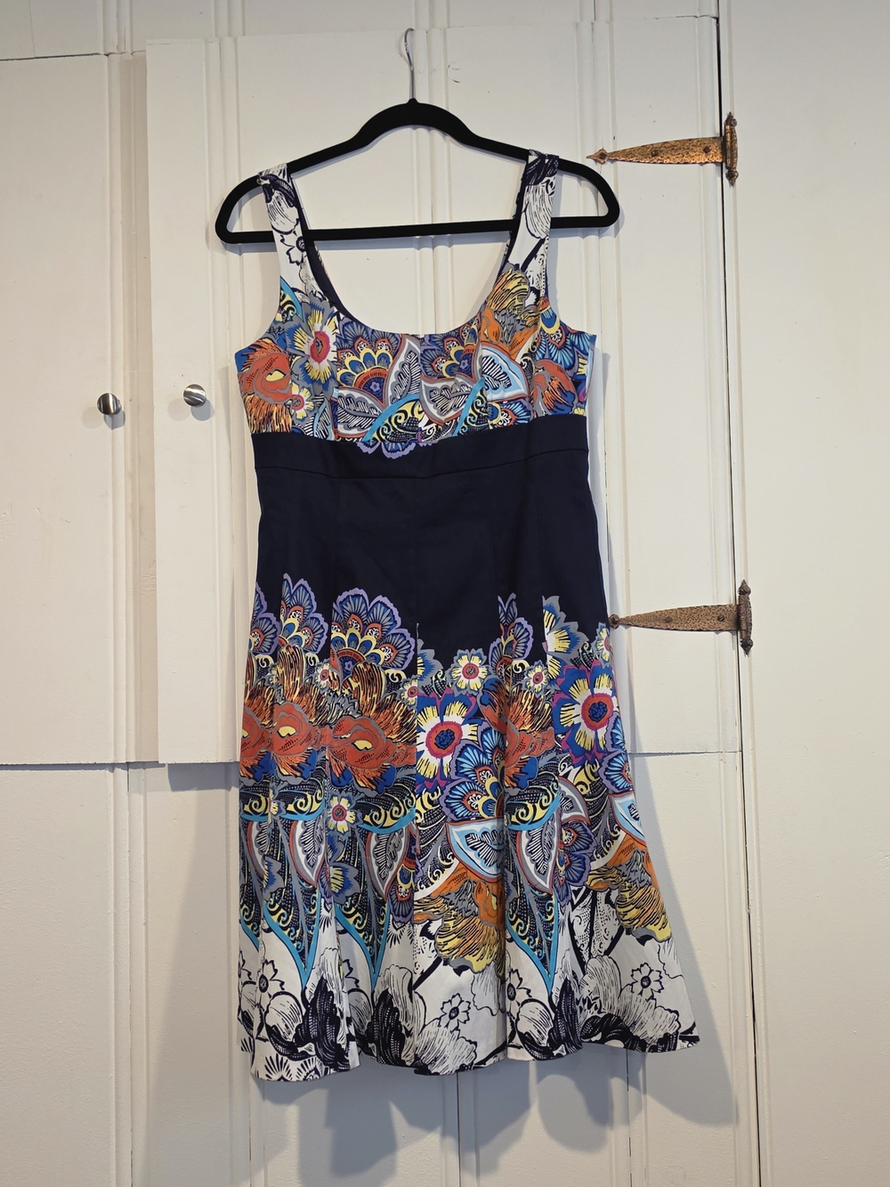 Navy Multi Floral Print Sleeveless Dress
